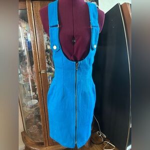 Blue Zipper Front Dress